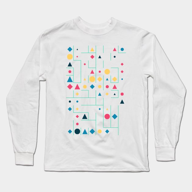 Amazing Geometric Animated Shape Pattern #6 Long Sleeve T-Shirt by Trendy-Now